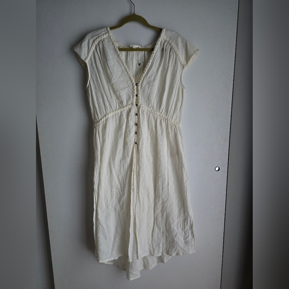 NWT $128 Anthropologie Gauzy Tunic Buttondown In White Size M - Picture 11 of 11